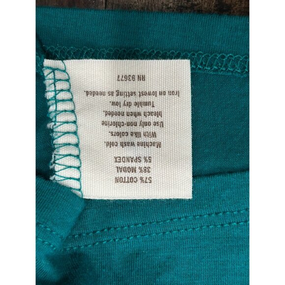 Decree Teal Scoop Neck Half Sleeve Womens Top Sz Small - Picture 6 of 9